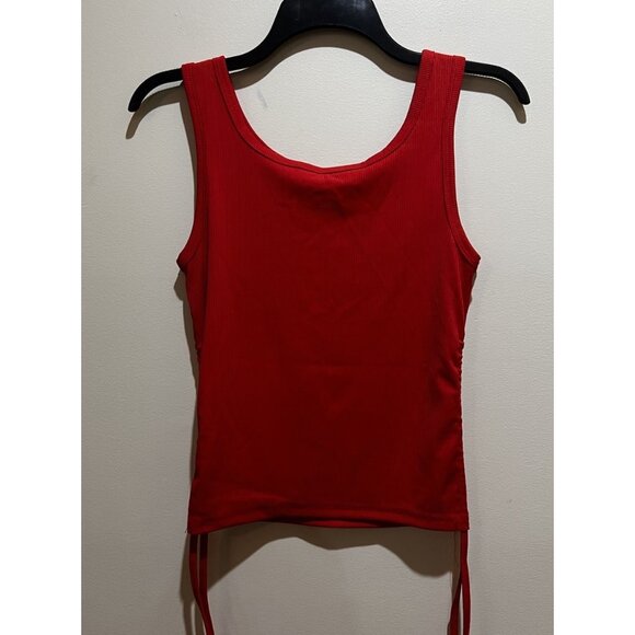 Shein Tank Crop Top Red Ribbed ~ Size Medium - Picture 4 of 5